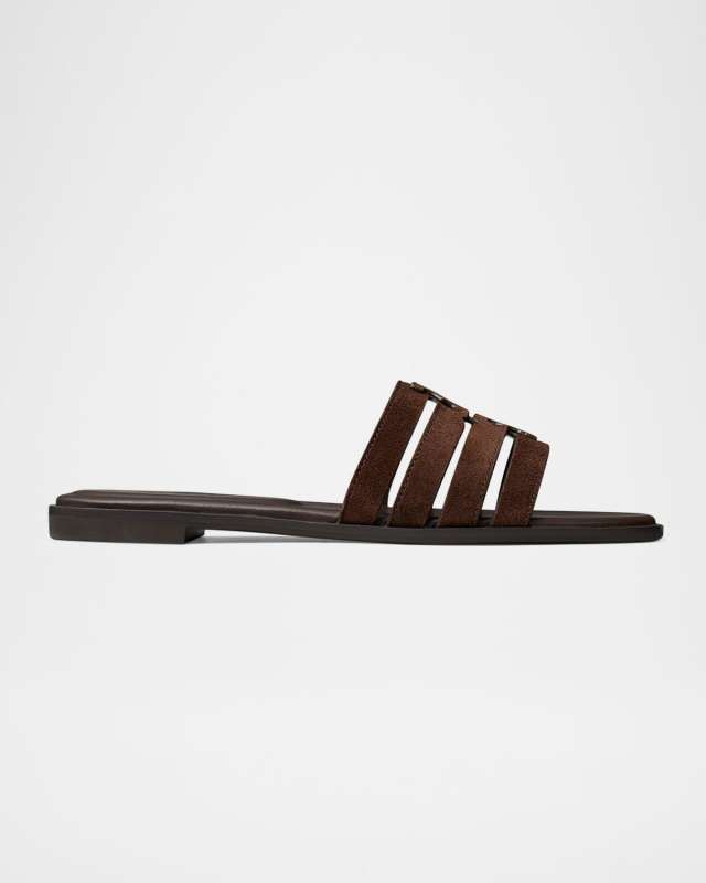 Ines Suede Cage Slide Sandals